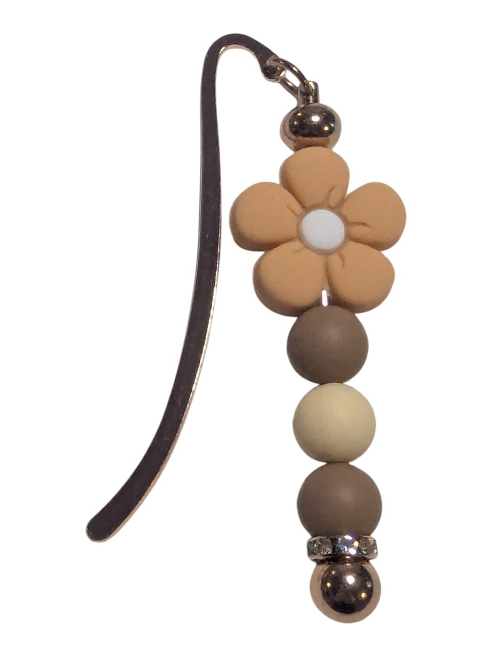 Handcrafted Bookmark Flower Bead  Rhinestones  NEW